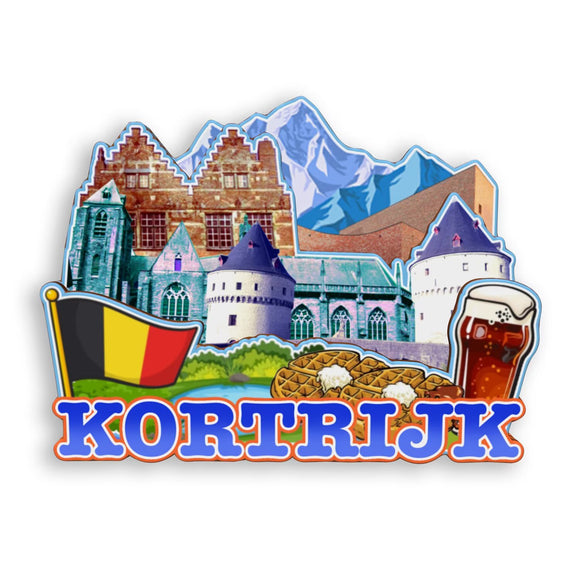 Refrigerator Magnet for Kortrijk Belgium  2025