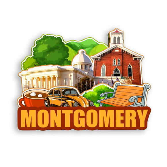 Kühlschrankmagnet für Montgomery Alabama USA 372