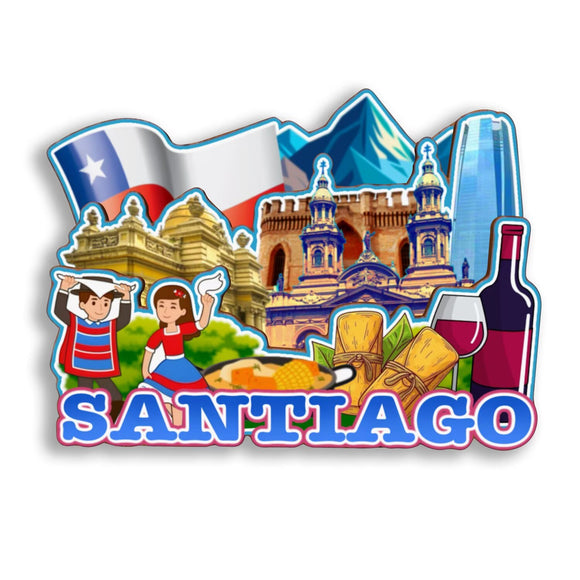 Refrigerator Magnet for Santiago Chile  2842