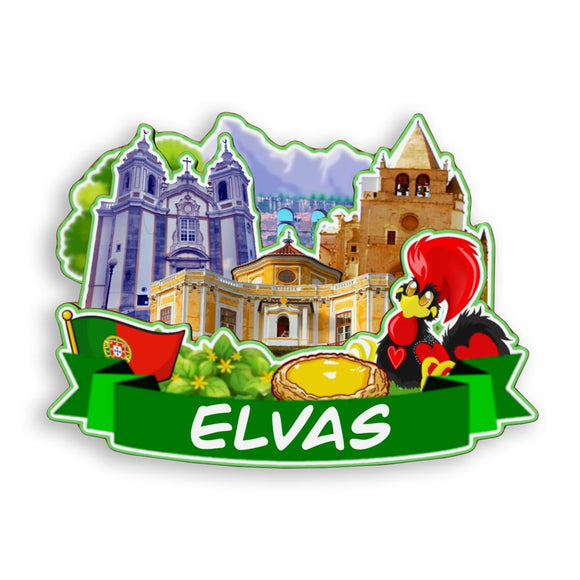 Refrigerator Magnet for Elvas Portugal  1965
