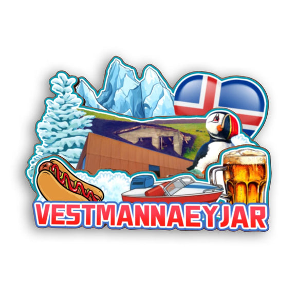 Refrigerator Magnet for Vestmannaeyjar Iceland  2260