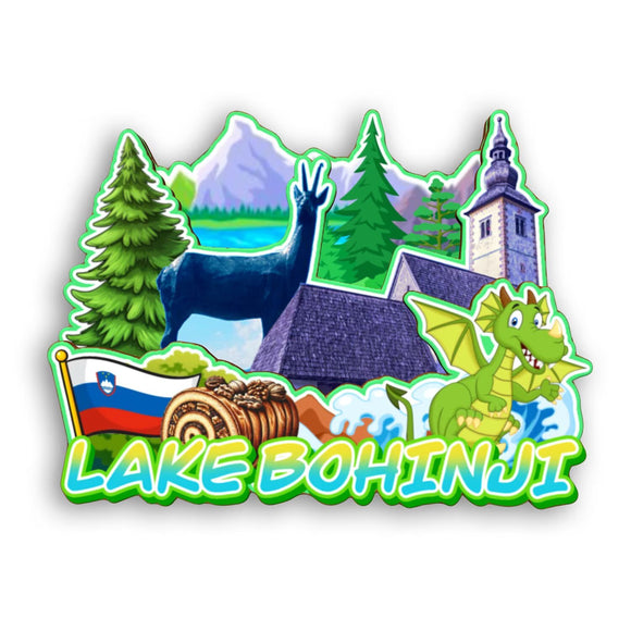 Refrigerator Magnet for Lake Bohinji Slovenia  2371