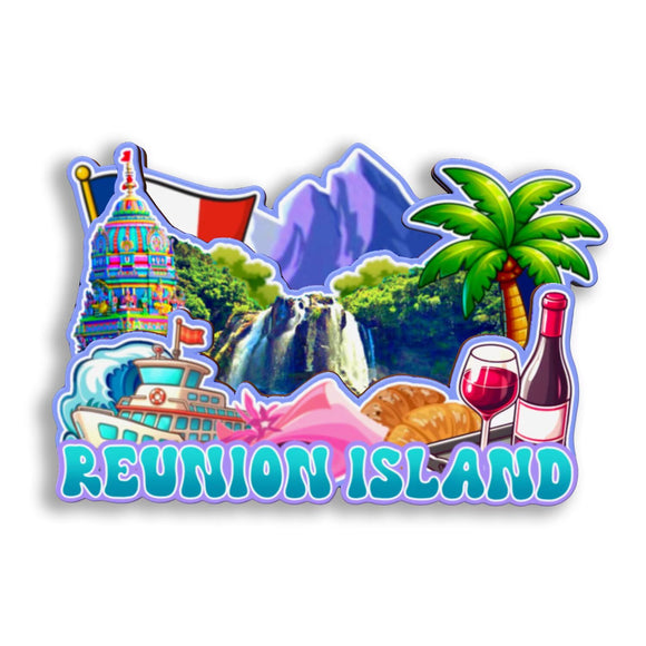 Refrigerator Magnet for Reunion Island France  2612