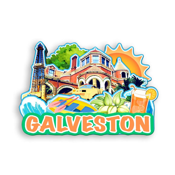Kühlschrankmagnet für Galveston Texas USA 399