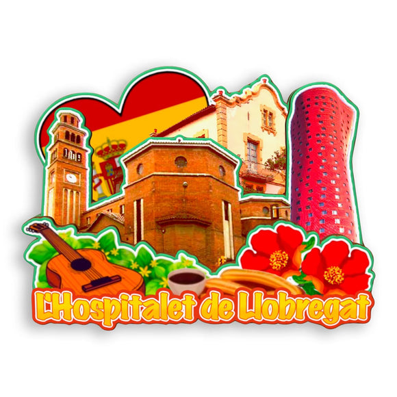 Refrigerator Magnet for L'Hospitalet de Llobregat Spain  1518