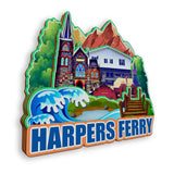 Магнит на холодильник с надписью "Харперс-Ферри, Западная Вирджиния, США, 909"
