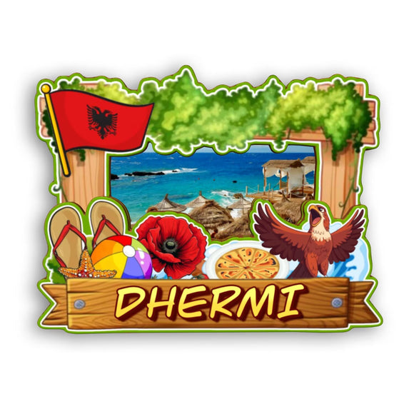 Refrigerator Magnet for Dhermi Albania  2458