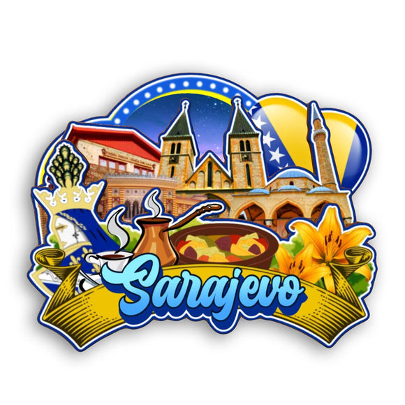 Refrigerator Magnet for Sarajevo Bosnia and Herzegovina  2413