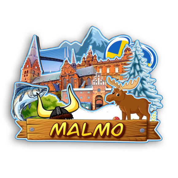 Refrigerator Magnet for Malmo Sweden  2165