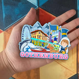Refrigerator Magnet for Gothenburg Sweden  2162