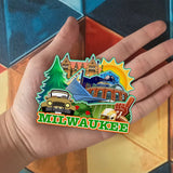 Магнит на холодильник с надписью «Милуоки, Висконсин, США 911»