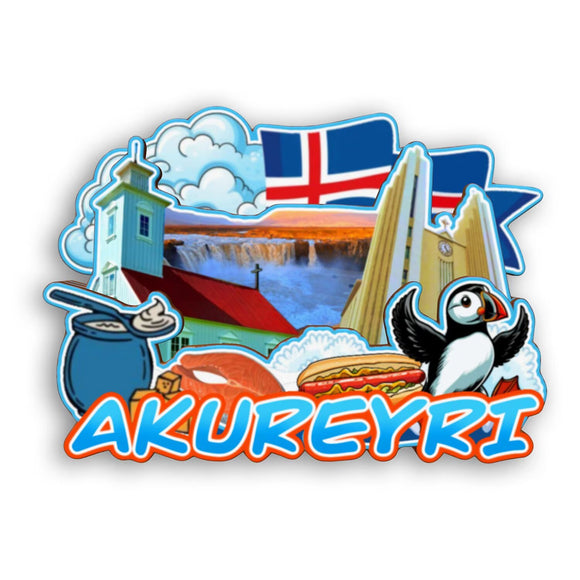 Refrigerator Magnet for Akureyri Iceland  2249