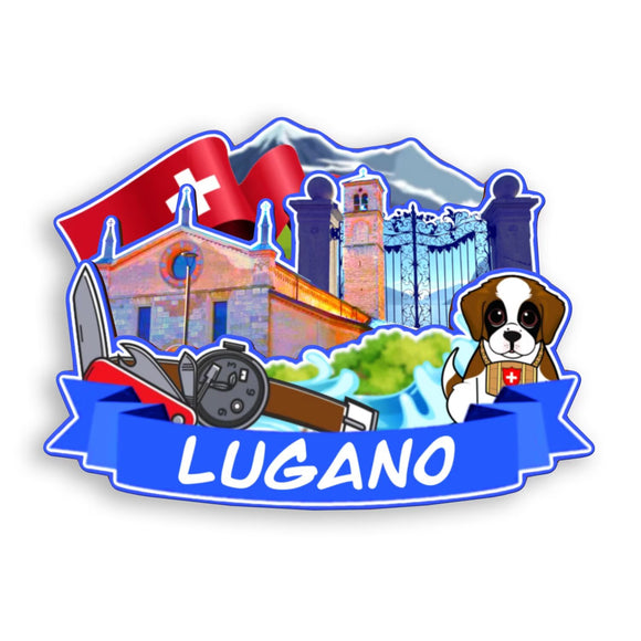 Refrigerator Magnet for Lugano Switzerland  2039