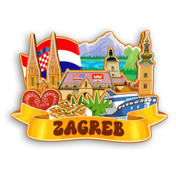 Kühlschrankmagnet für Zagreb Kroatien 2214