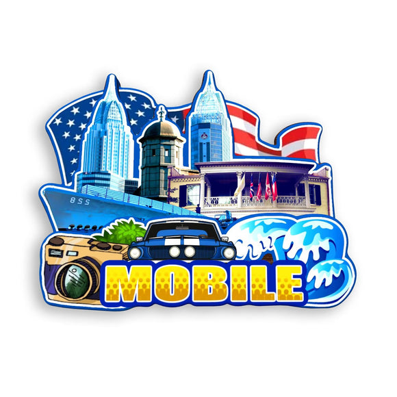Kühlschrankmagnet für Mobile Alabama USA 357