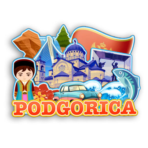Refrigerator Magnet for Podgorica Montenegro  2427