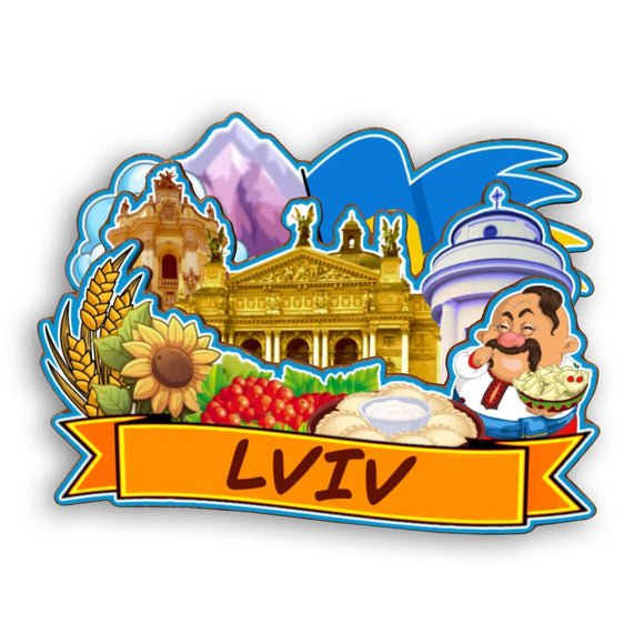 Refrigerator Magnet for Lviv Ukraine  2392