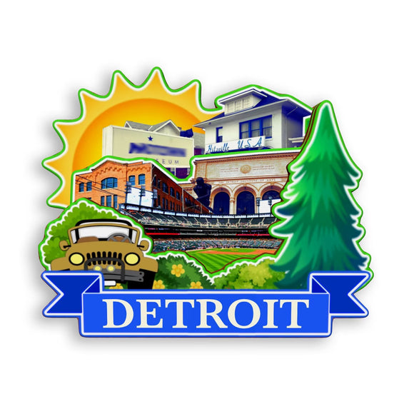 Refrigerator Magnet for Detroit Michigan USA  992