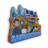 Refrigerator Magnet for Saudharkrokur Iceland  2265