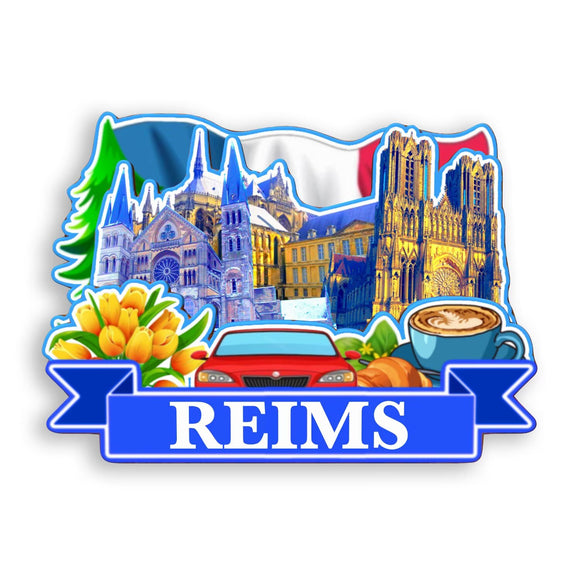 Refrigerator Magnet for Reims France  1352