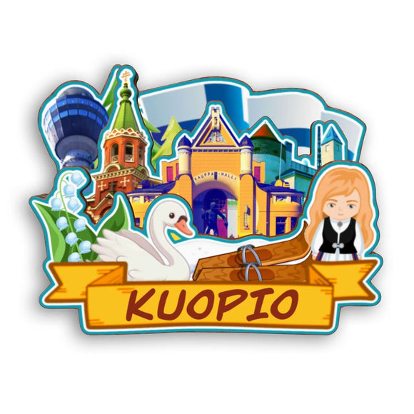Refrigerator Magnet for Kuopio Finland  2347