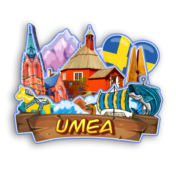 Refrigerator Magnet for Umea Sweden  2177