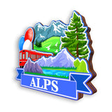 Refrigerator Magnet for Alps France  1324