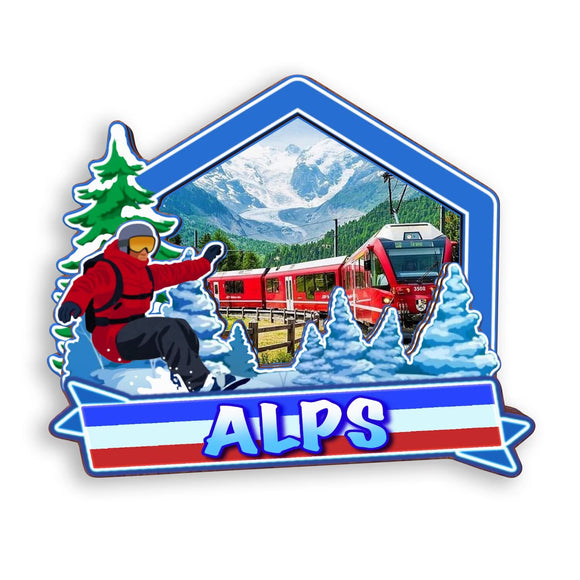 Refrigerator Magnet for Alps France  1323