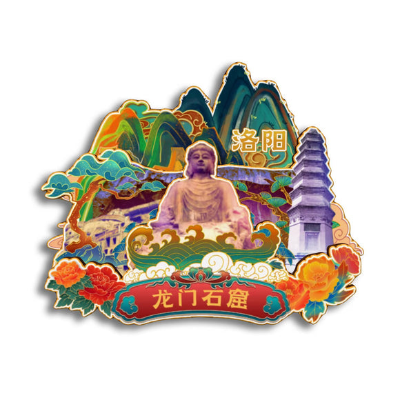 Магнит на холодильник с изображением живописного района гротов Лунмэнь, Лоян, Хэнань, Китай 70