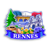 Refrigerator Magnet for Rennes France  1325