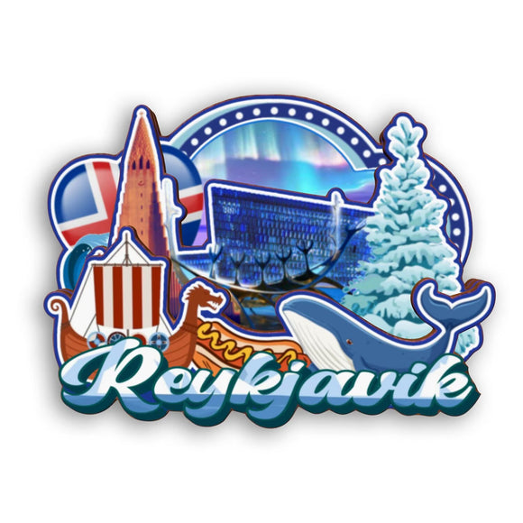Refrigerator Magnet for Reykjavik Iceland  2245
