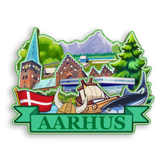 Refrigerator Magnet for Aarhus Denmark  2069