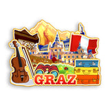 Kühlschrankmagnet für Graz, Österreich 1588