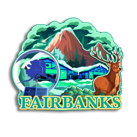 Refrigerator Magnet for Fairbanks Alaska USA  105