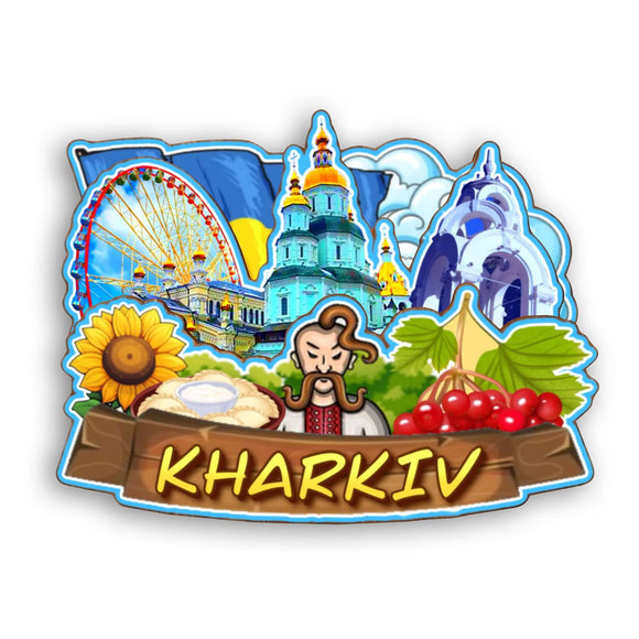 Refrigerator Magnet for Kharkiv Ukraine  2402