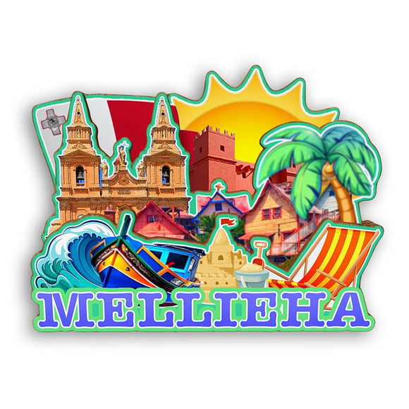 Refrigerator Magnet for Mellieha Malta  2305