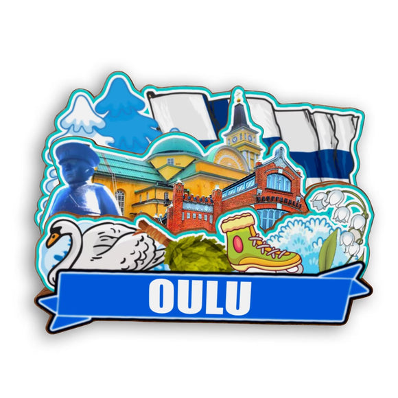 Refrigerator Magnet for Oulu Finland  2344