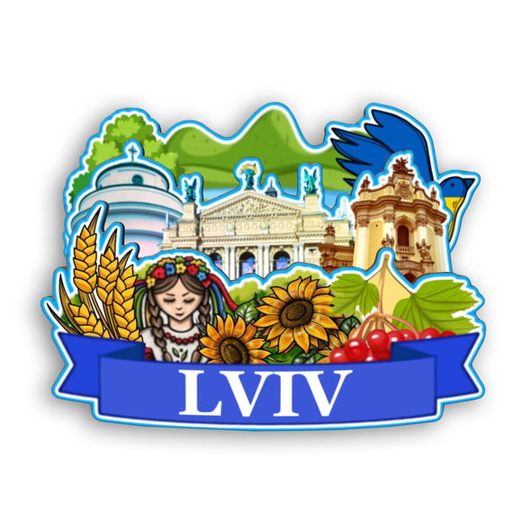 Refrigerator Magnet for Lviv Ukraine  2393