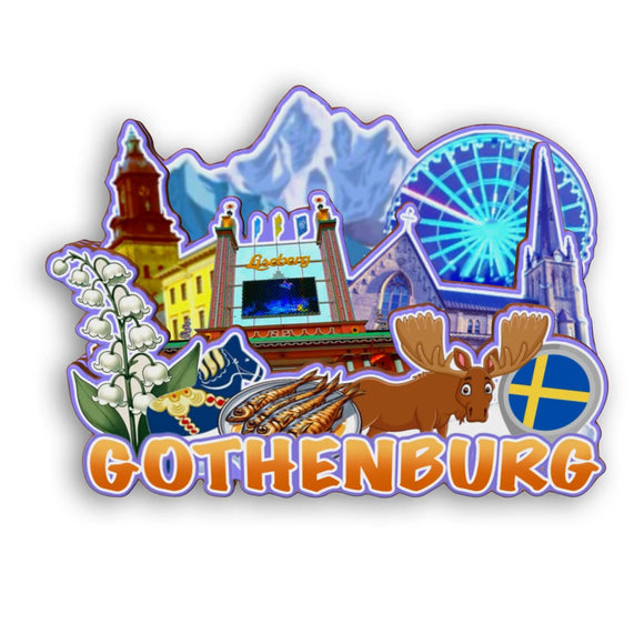 Refrigerator Magnet for Gothenburg Sweden  2163