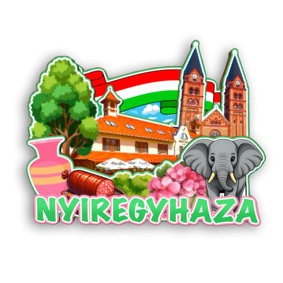Refrigerator Magnet for Nyiregyhaza Hungary  2154