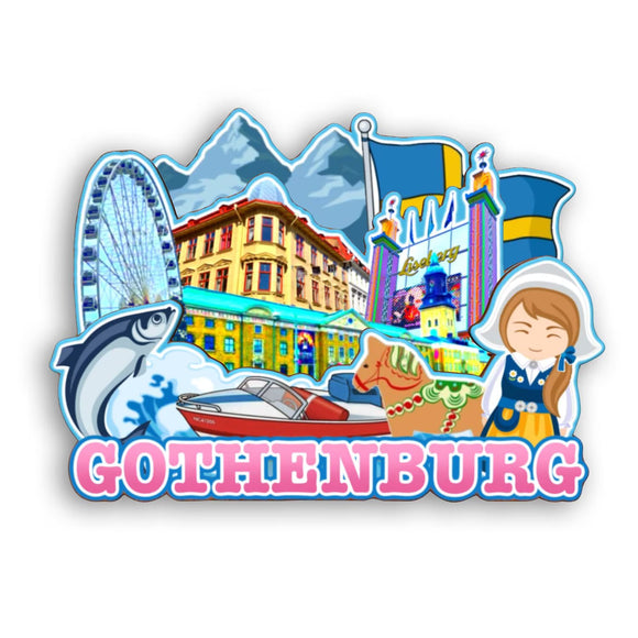 Refrigerator Magnet for Gothenburg Sweden  2162