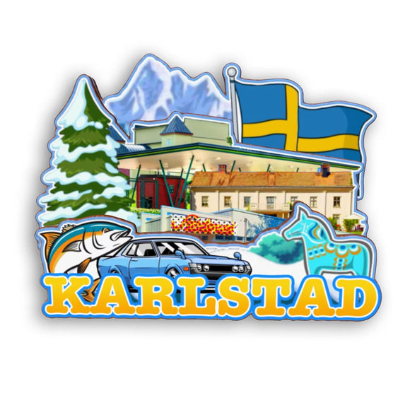 Refrigerator Magnet for Karlstad Sweden  2179