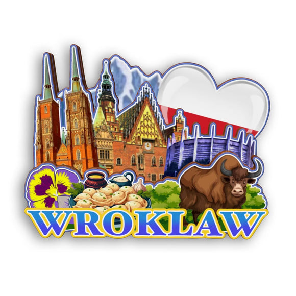 Refrigerator Magnet for Wroklaw Poland  2116