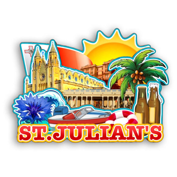 Refrigerator Magnet for St.Julian's Malta  2296