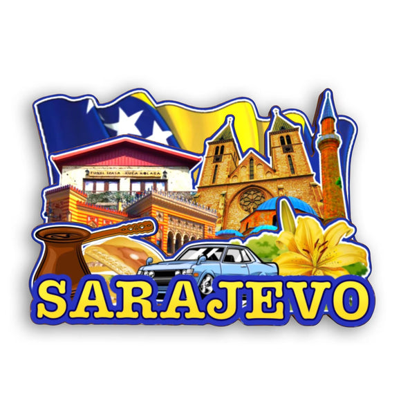 Refrigerator Magnet for Sarajevo Bosnia and Herzegovina  2414