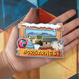 Refrigerator Magnet for Borgarnes Iceland  2254