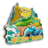 Refrigerator Magnet for Two Rivers and Four Lakes and Elephant Mountain Guilin, Guangxi, China  21