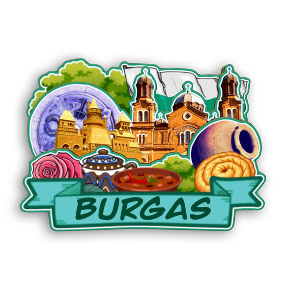 Refrigerator Magnet for Burgas Bulgaria  2450