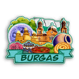 Kühlschrankmagnet für Burgas Bulgarien 2450