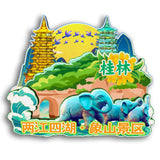 Refrigerator Magnet for Two Rivers and Four Lakes and Elephant Mountain Guilin, Guangxi, China  21